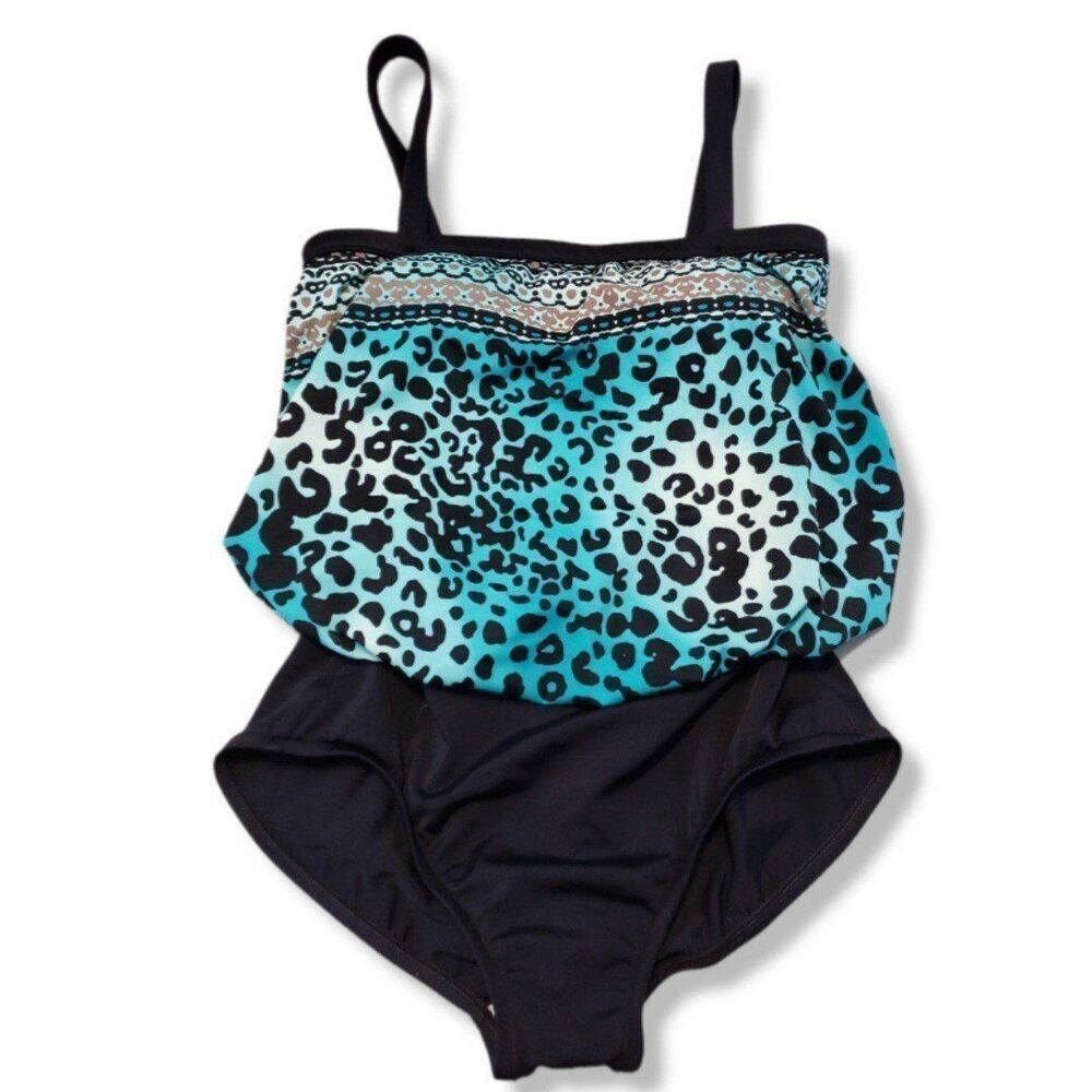 Maxine Of Hollywood Swimsuit Size 6 Swimwear One Piece Bathing Suit Leopard Prin